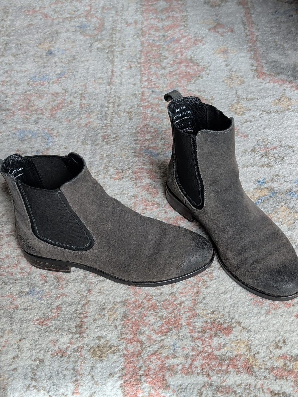 Thursday Chelsea Duchess Suede Boots In Shadow Grey